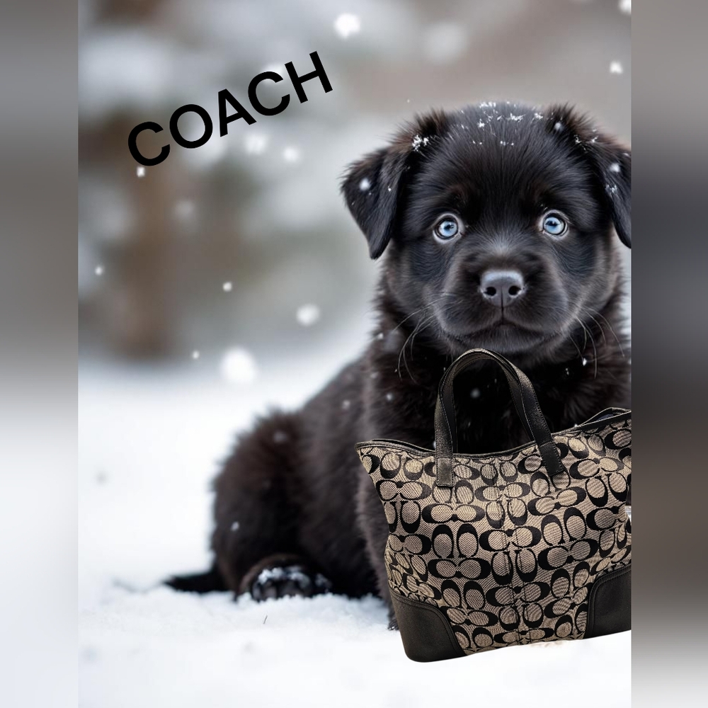 COACH AUTHENTIC HADLEY LIMITED SIGNATURE BAG IN BLACK AND GREY